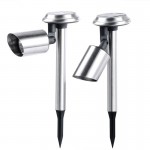 Lampu Taman Sorot Tenaga Surya 3 LED Stainless - LT 1049