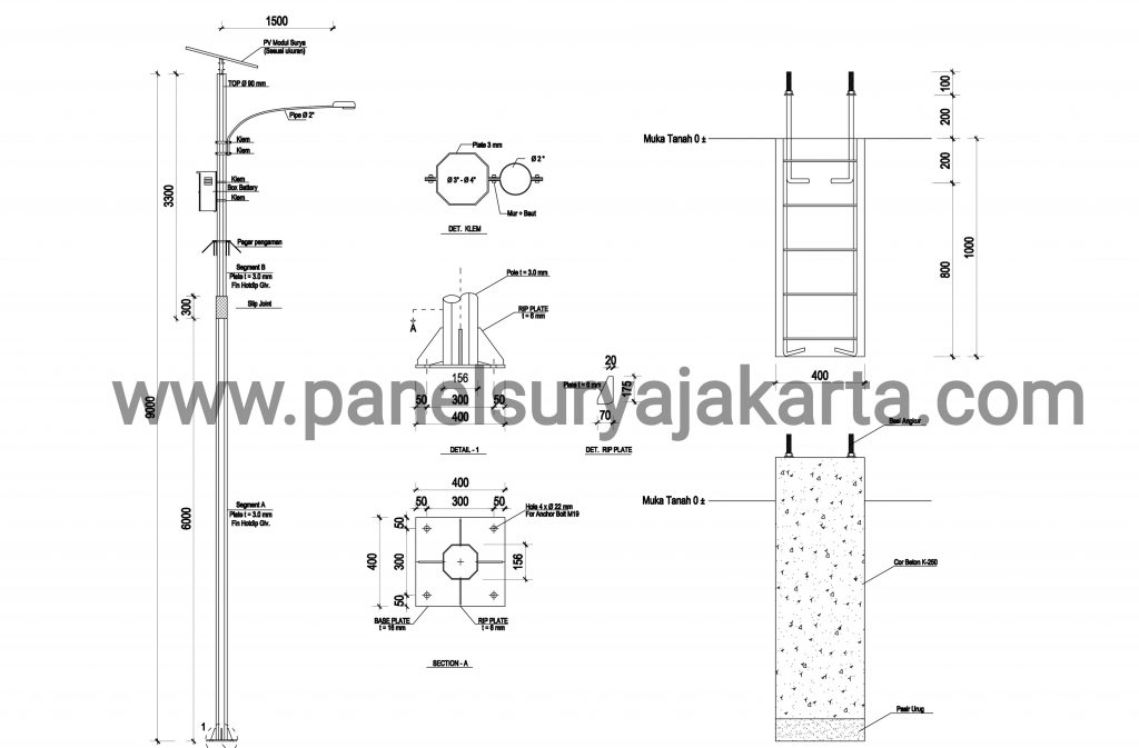 Tiang Lampu Jalan Solar Cell Distributor Toko Agen Jual Panel Tenaga Surya Pabrik Tiang